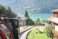 Steam train leaving Brienz